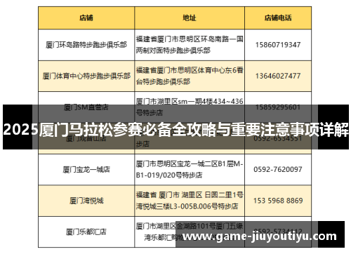2025厦门马拉松参赛必备全攻略与重要注意事项详解